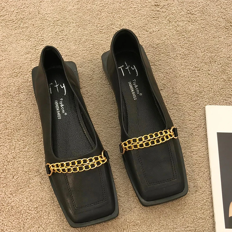 

Туфли женские на плоской подошве, лоферы с цепочкой, роскошная брендовая Удобная рабочая обувь, платье для ходьбы, летние босоножки