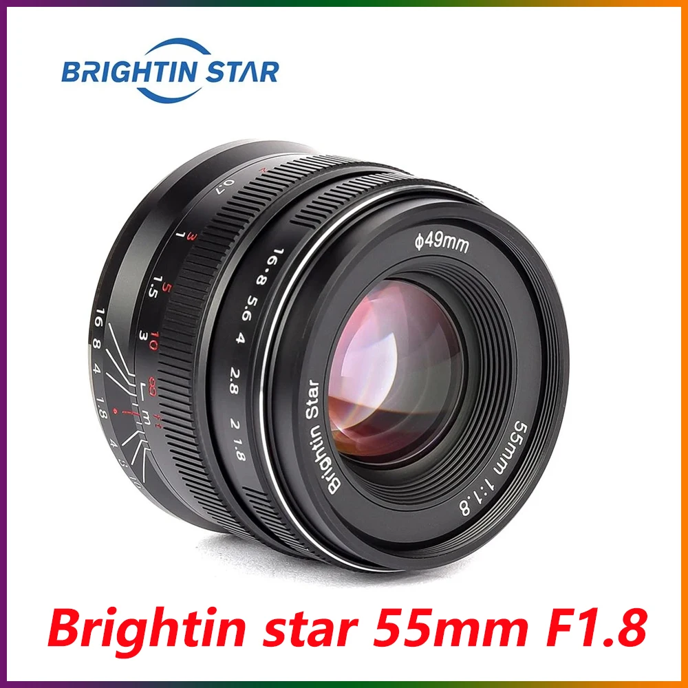 

Brightin Star 55mm F1.8 Full Frame Large Aperture Manual Focus Prime Fixed Lens for SONY E A9 A7M3 A7II Canon EOSR Nikon Z Z6Z7