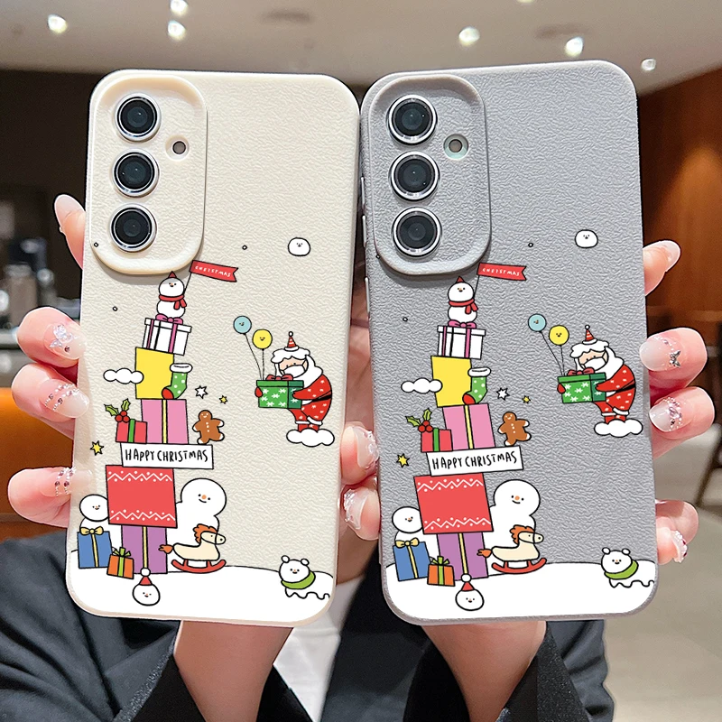 Рождественский подарок Чехол для Samsung Galaxy S24 S23 Ultra S22 S21 S20 FE A14 A15 A16 A25 A34 A35 A52 A53 A54 A55 5G