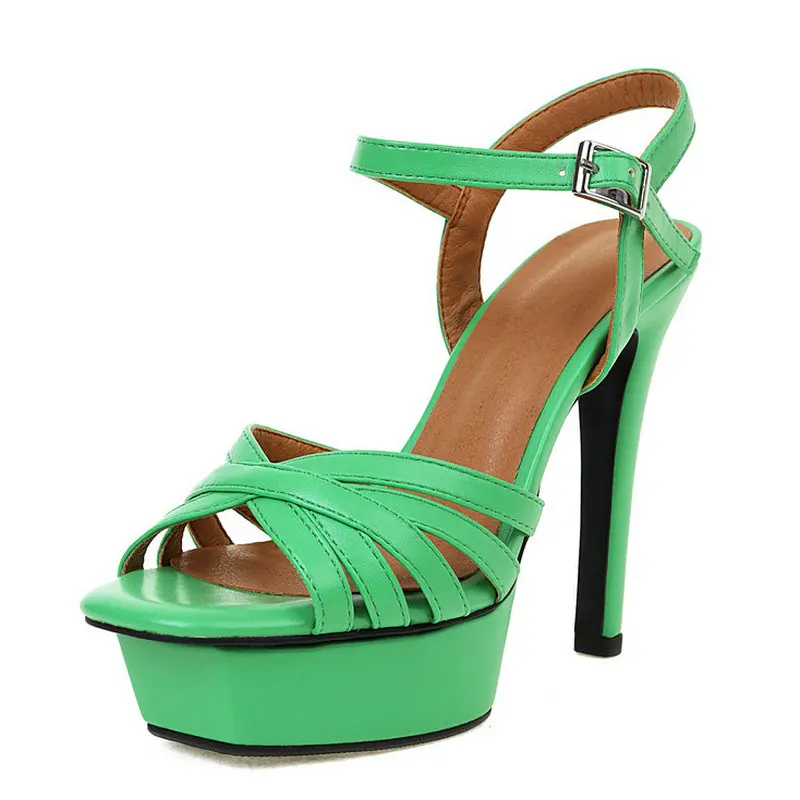 

2022 Sexy Women High Heels Platform Sandals Buckle Summer Shoes Party Wedding Club Dancing Ladies Pumps Size 41 42 43