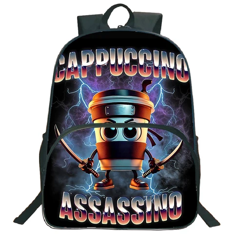 Милый итальянский мозговой принт, 16-дюймовый школьный рюкзак, большой вместительный школьный рюкзак для детей, мальчиков, водонепроницаемый рюкзак