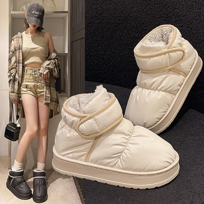 Зимняя теплая нескользящая женская обувь хлопковые тапочки на толстой подошве