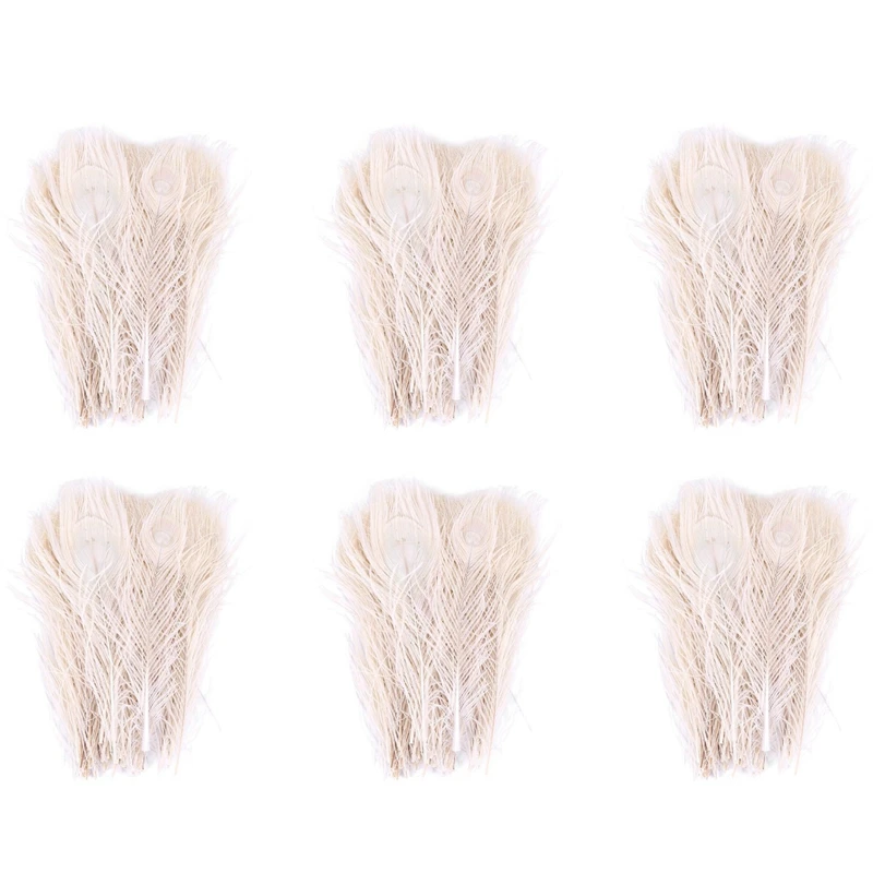

300 PCS/Natural White Peacock Feathers In The Eye, 10 To 12 Inches Of The Peacock Feather Wedding Decoration