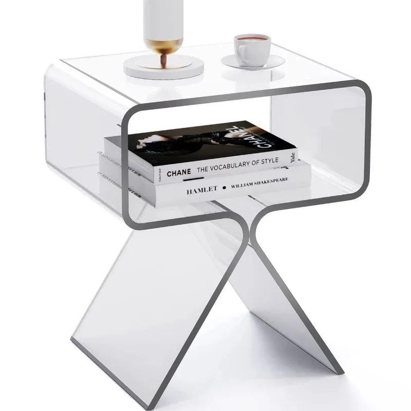 Акриловый кофейный столик прозрачный боковой шкаф современный прикроватный