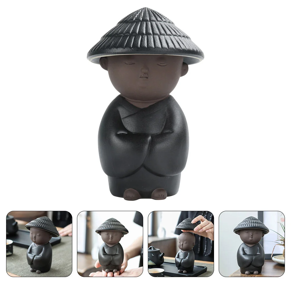 

1pc Tea Pet Zen Figure Kung Fu Tea Pet Adornment Chinese Zen Style Decoration