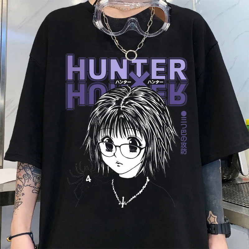 Женская футболка с принтом Hunter X коротким рукавом и графическим модная уличная