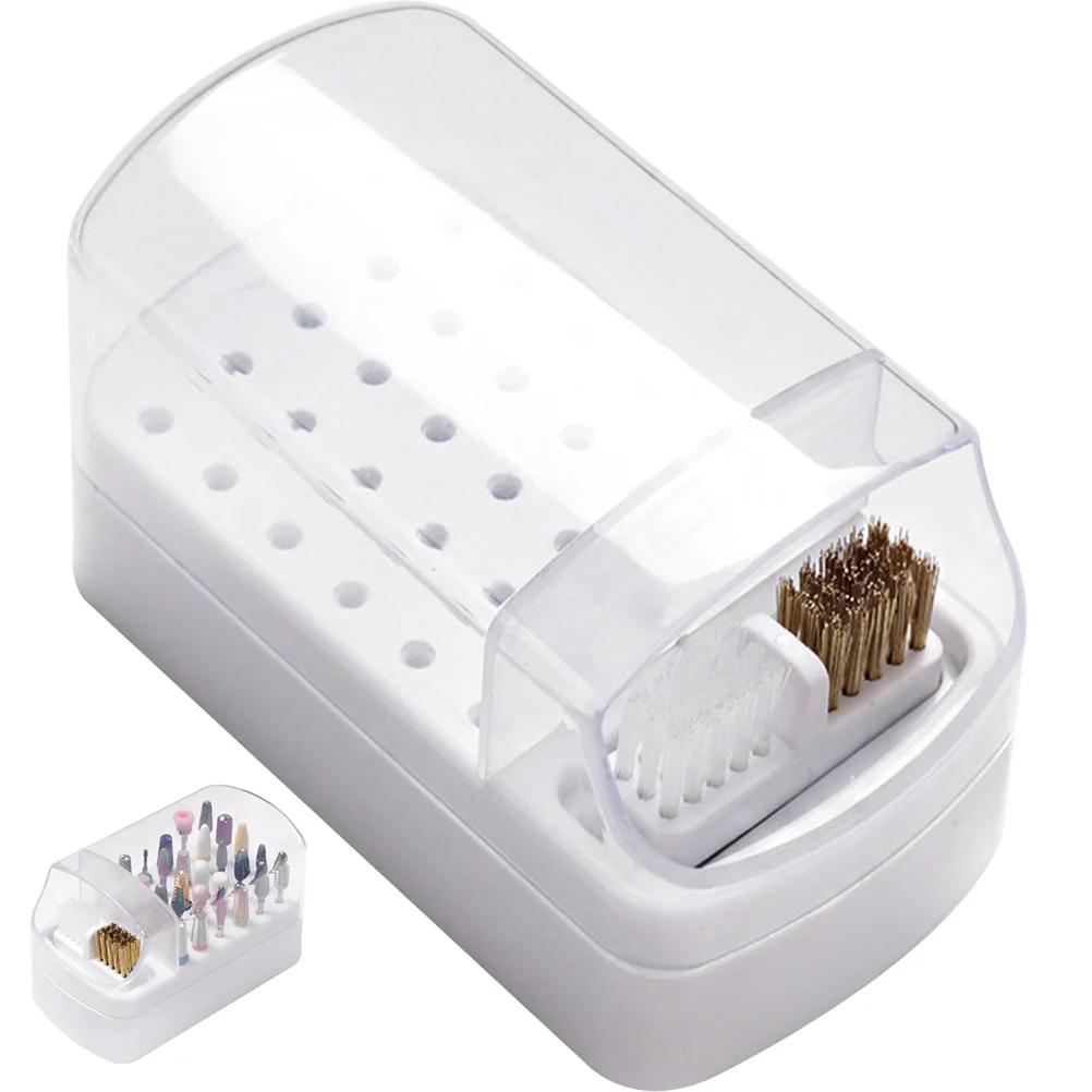 

Accessories Clear Container Manicure Case Storage Nail Clippers Grinding Tool Drill Bits Holder Plastic