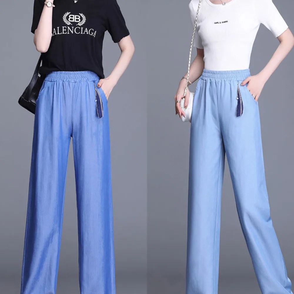 

Elegant Pants For Women 2022 Women Solid High Waist Pleated Pants Women Career Pant Office Lady Straight Wide Leg Pants Women