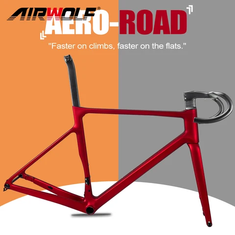 AIRWOLF карбоновая рама дорожный 2023 дисковый тормоз полная внутренняя кабельная прокладка карбоновая рама дорожный велосипед BB86 легкая дорожная рама 997 г