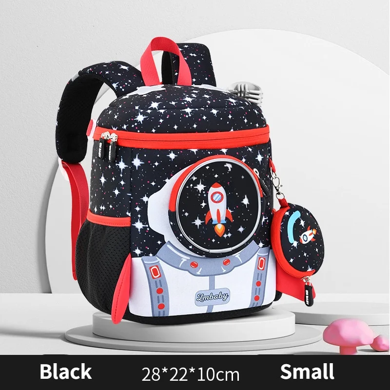 Children Cute Cartoon Astronaut Rocket Small Backpacks In Kindergarten 2022 New Girl Boy Starry Sky Fashion Anti-lost Schoolbags