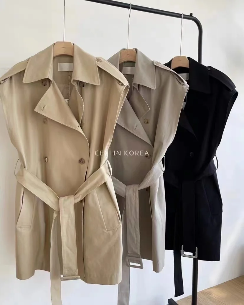 SuperAen 2024 весна/лето новый корейский шикарный стиль отложной воротник двубортный