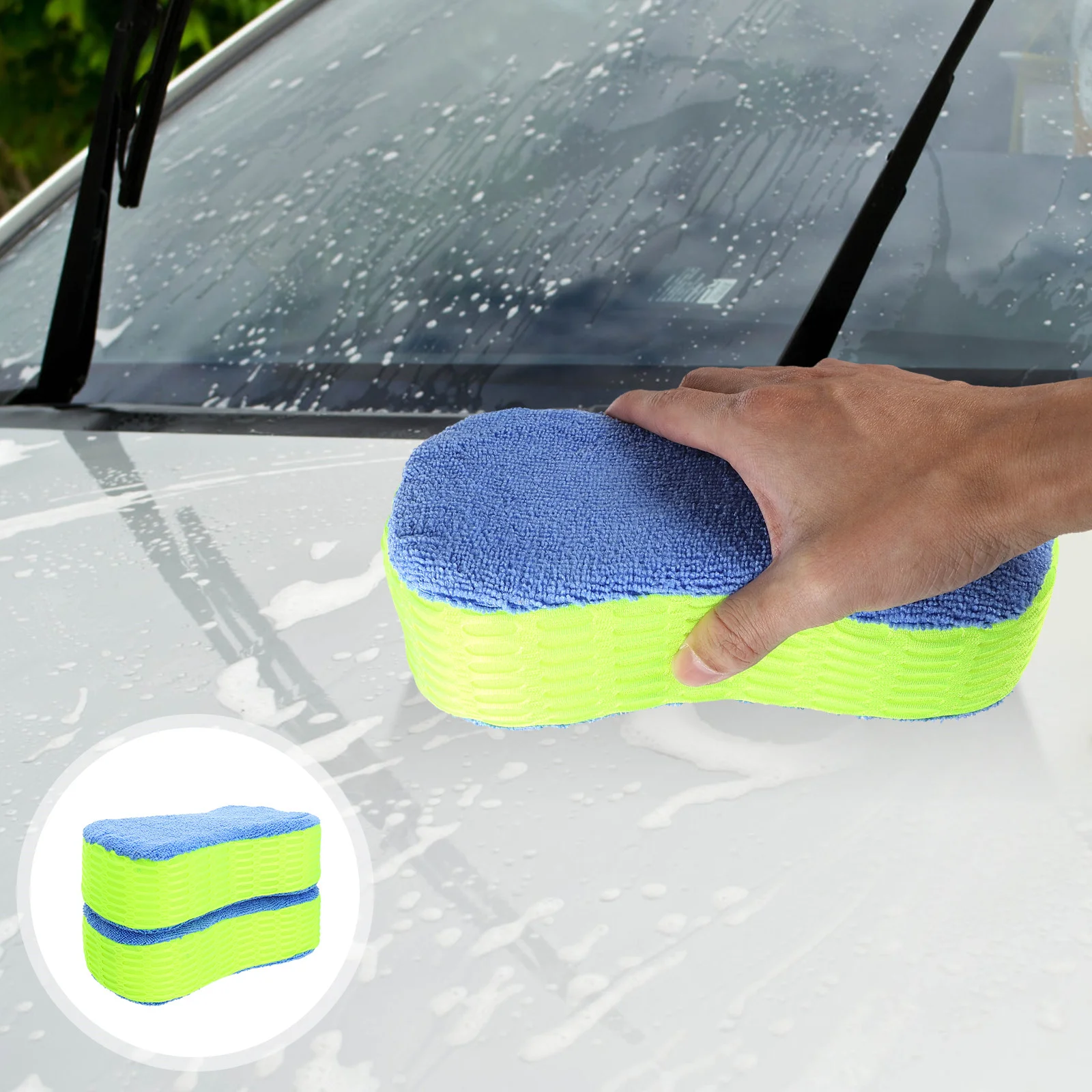 

2 Pcs Car Wash Sponge Tool Supplies Block Auto Clean Cleaning Absorbent Cleaner Gadgets