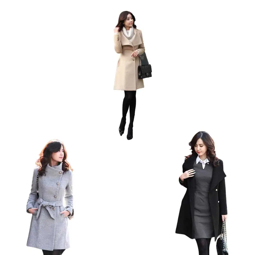 

Женское ветрозащитное пальто с карманами, длинное теплое пальто на осень и зиму, модный аксессуар для активного отдыха