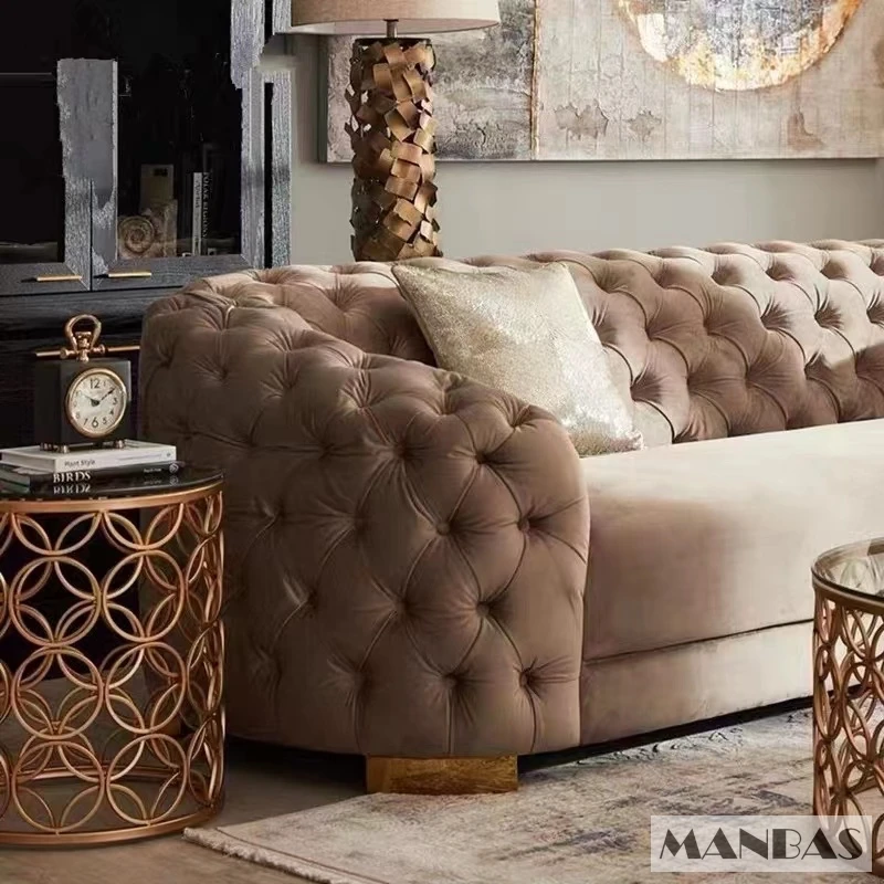 Классические диваны Честерфилд MINGDIBAO с тканевыми пуговицами тканевый диван для