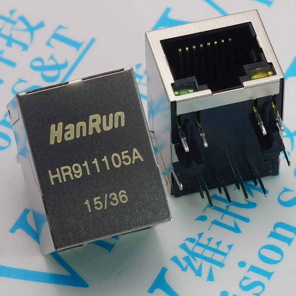 

Network socket Fast HanRun HR 911105 A ADSL RJ 45 Net Export Bring Wave Filtering Transformer Bring Lamp 21 MM