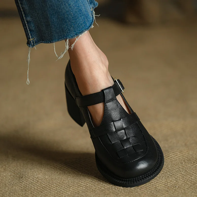 

Женские туфли-лодочки в стиле ретро, на высоком каблуке 5 см