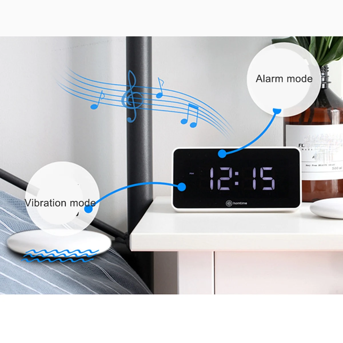 Bed Shaker Deaf Usb Charger Large Dimmable Led Screen New