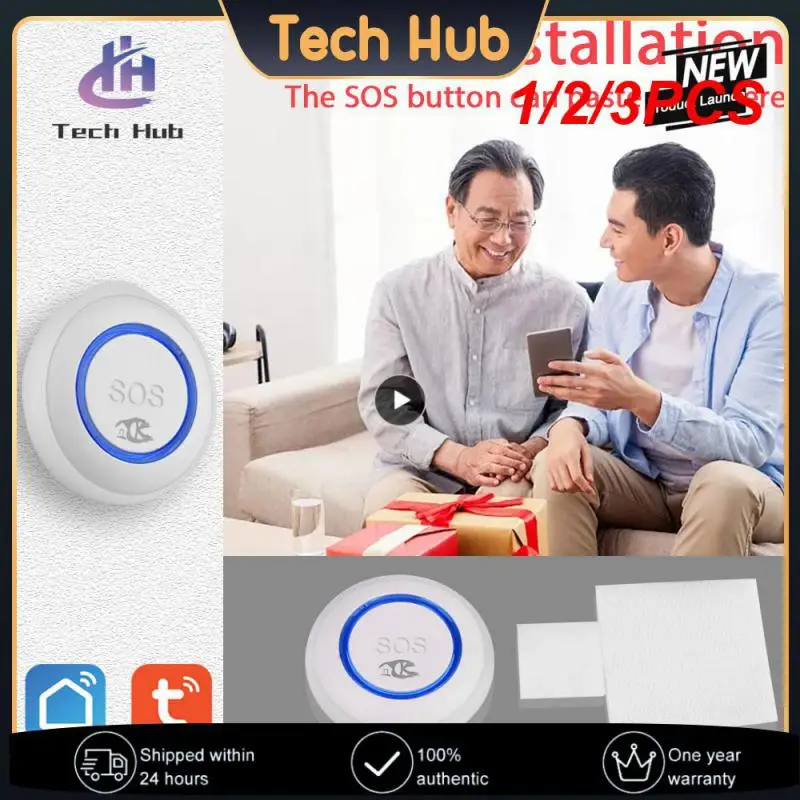 

1/2/3PCS Tuya WiFi SOS Alarm Button Battery Rechargeable Elderly Emergency Panic Button Old Man Personal Self-Defense Smart Life