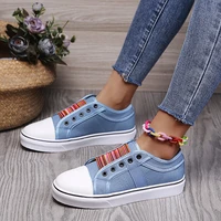 elastic band low cut loafers trainers canvas flat shoes women casual vulcanize shoes new women summer autumn sneakers ladies