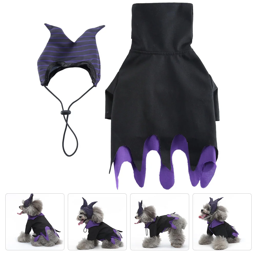 

Dog Pet Costume Cosplayclothes Witch Bat Puppy Dogs Cloak Cat Apparel Prop Clothing Holiday Wizard Hat Comfortable Adorable