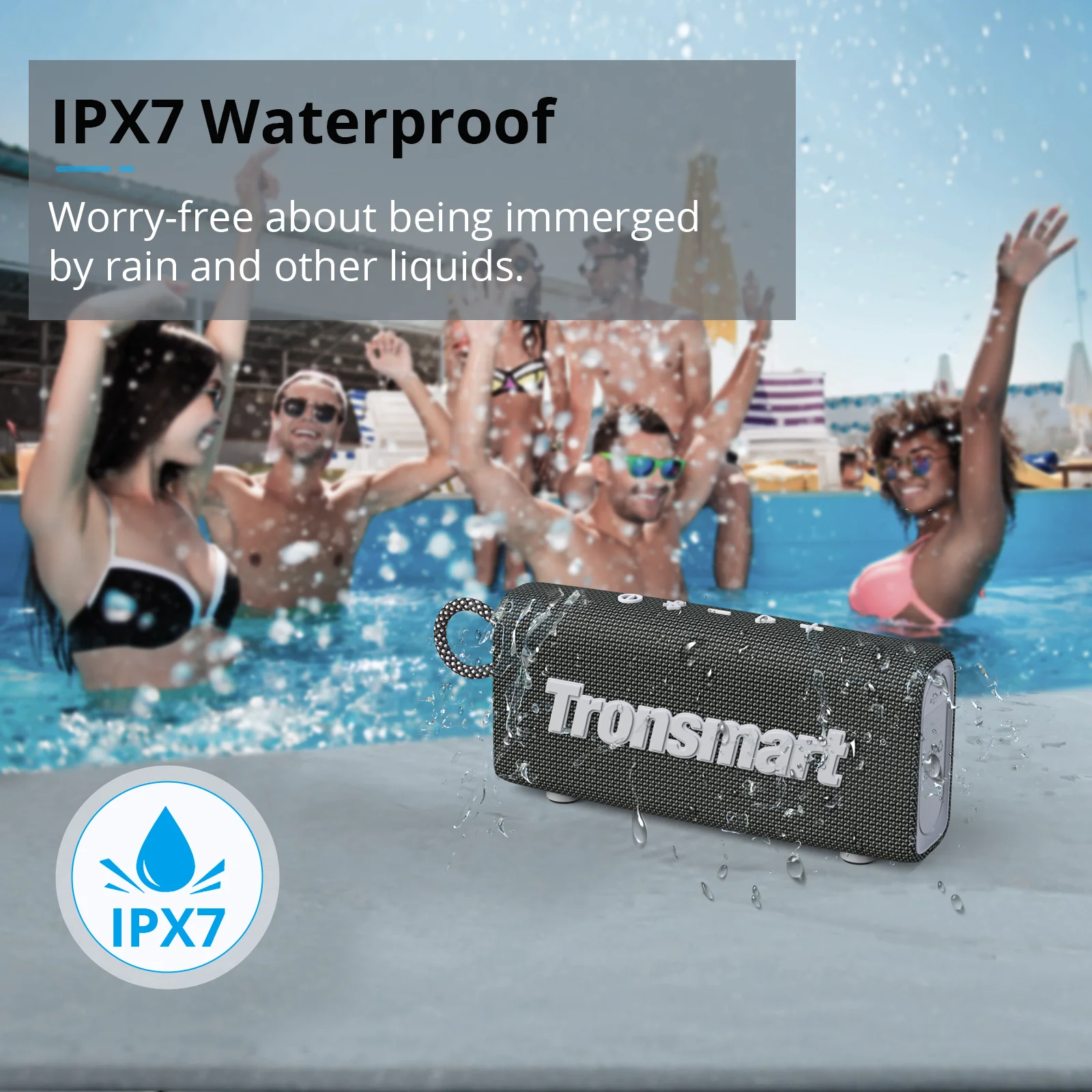Bluetooth-динамик Tronsmart Trip IPX7 водонепроницаемый портативный с голосовым помощником
