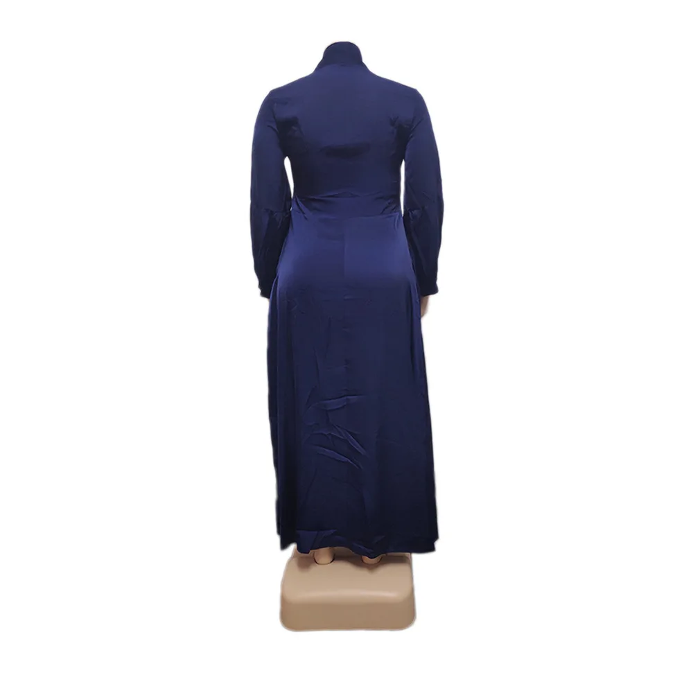 Plus Size Dresses Evening Dress Woman Solid Long Sleeve Floor-Length Regulai Fit Office Lady Party Dresses Wholesale Dropshpping