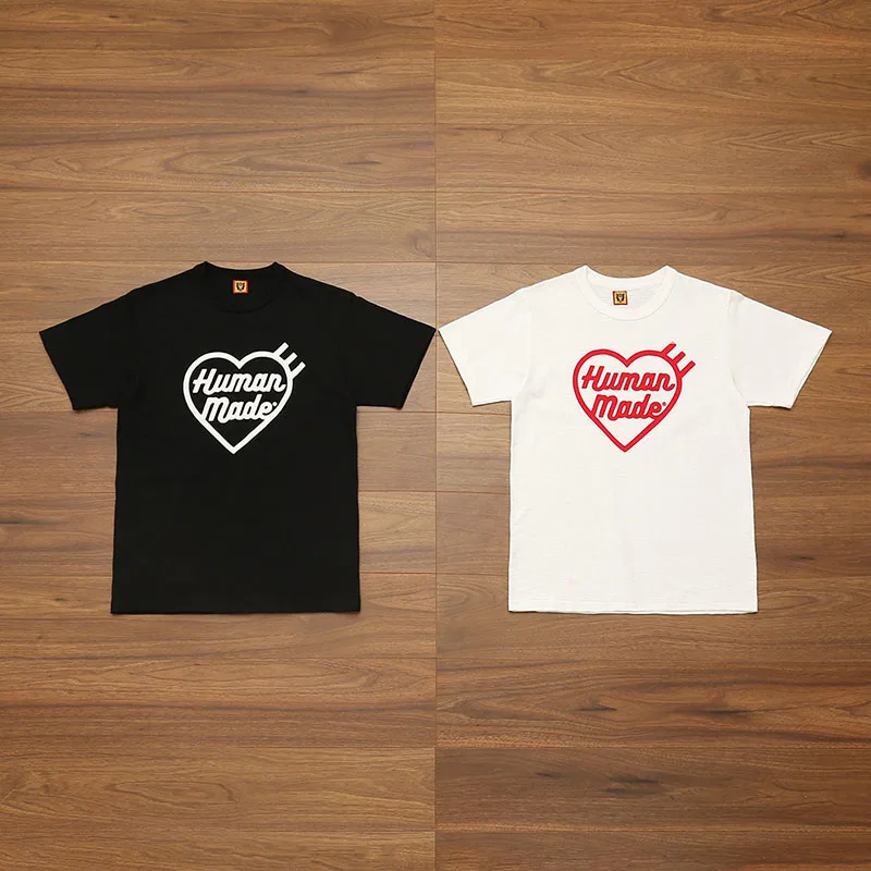 

HUMAN MADE T-shirt Men Women 1:1 Heart Print Oversized Top Tees HUMAN MADE White Short Sleeves