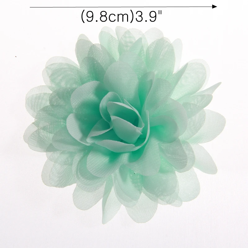 50 шт. 3 9 дюйма 8 см большие шифоновые цветы для девочек повязки на голову тканевые