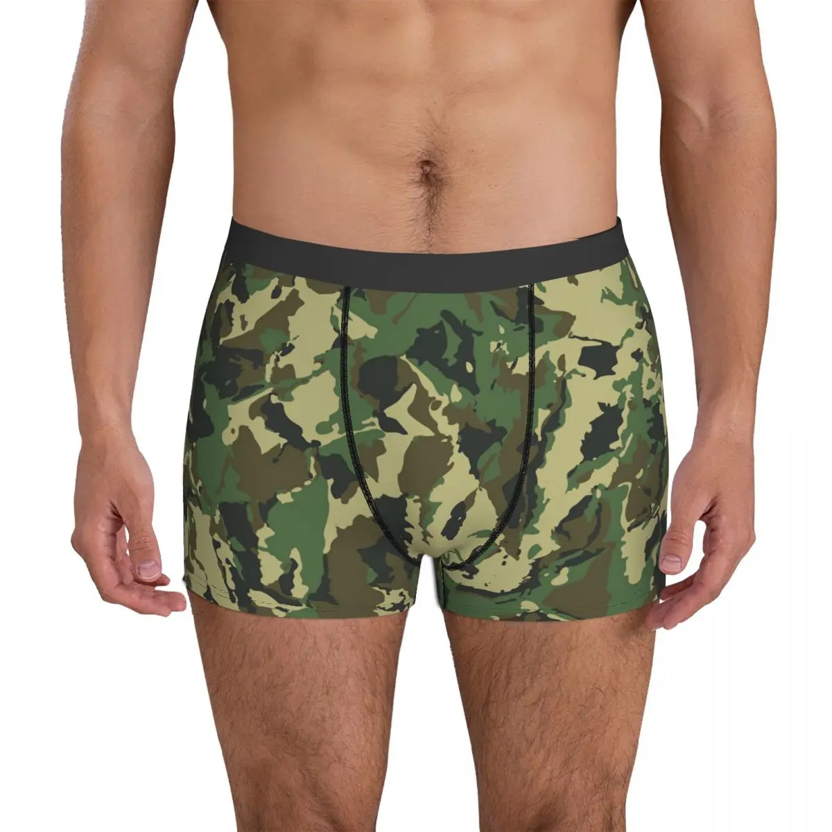 

Army Camo Print Underwear Camouflage Pouch Trenky Boxershorts Design Boxer Brief Sexy Men's Underpants Large Size