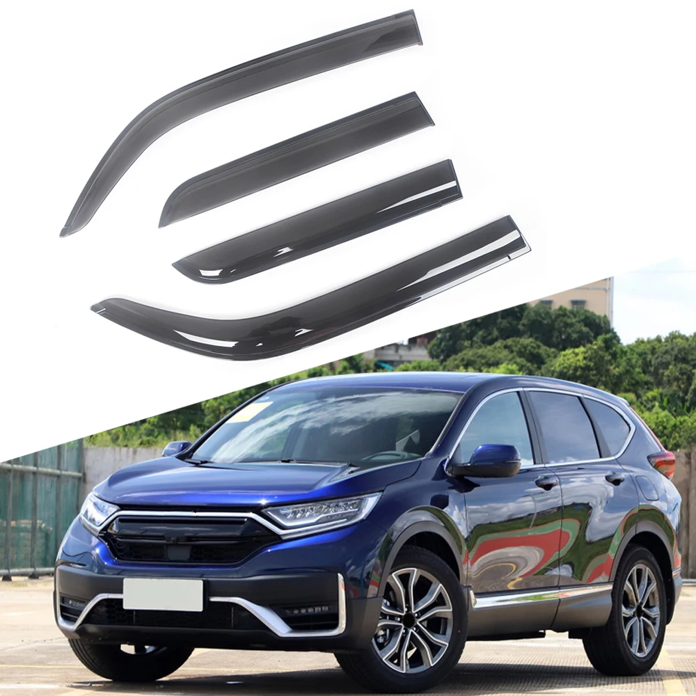 

For Honda CR-V 1997-2021 Auto Side Window Wind Deflectors Visors Black Rain Guard Door Visor Vent Shades Dark Smoke Ventvisor