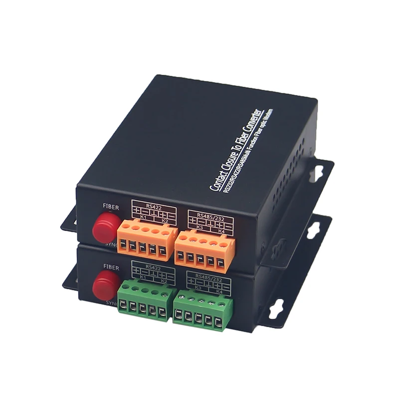 

4 ch switch Optical Fiber Converter infrared alarm to fiber switcher signal FC port fiber transceiver dry relay closure contacts