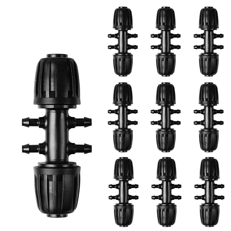 

New-10PCS Barbed Tee 1/2 Inch To 1/4 Inch Irrigation Tube Anti-Drop Premiun Fitting (Fits 13Mm ID/ 4Mm ID)