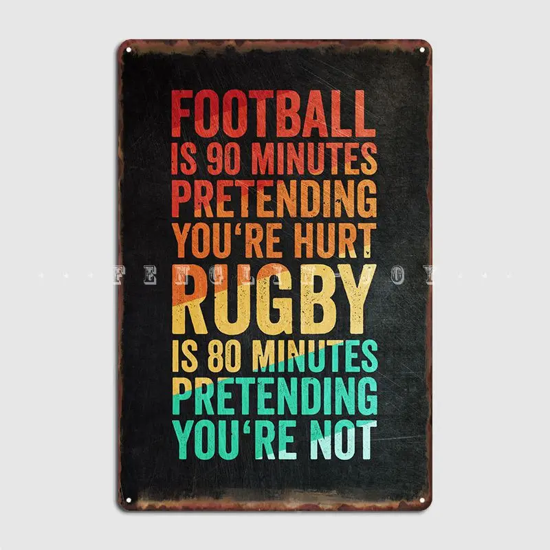 

Rugby Funny Quote Metal Sign Personalized Club Bar Cinema Garage Painting Decor Tin Sign Poster