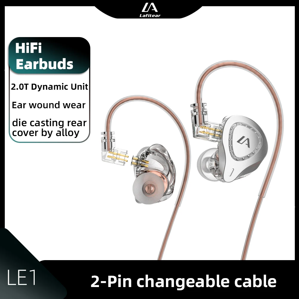 

Lafitear LE1 Wired Earphones 3D-HiFi Surround Stereo Sound Music Earbuds Double Magnet Dynamic Headsets With Changeable Cable