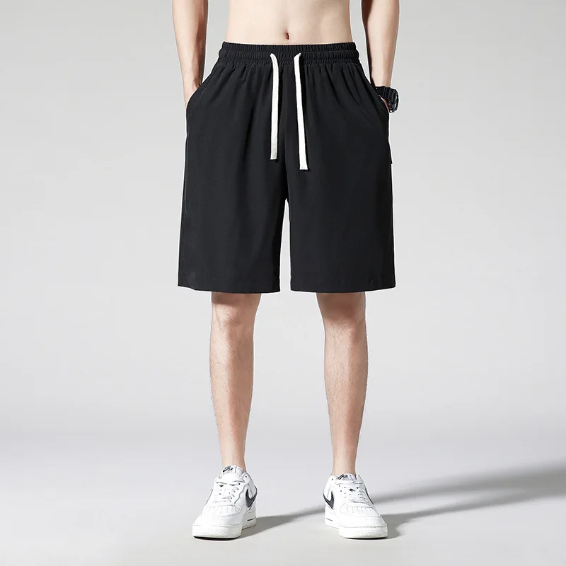 

2022 New Five-point Pants Men's Summer Thin Sports Shorts Japanese Ice Silk Big Pants Casual Beach Pants Fashion Clothing