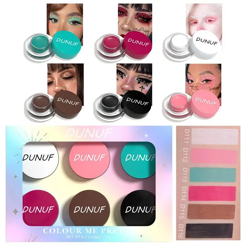 

Eyebrow Color Paint 6-Color Long-Lasting Body And Face Matte Color Cream Halloween Makeup Supplies For Eye Makeup Hair Eye Brow