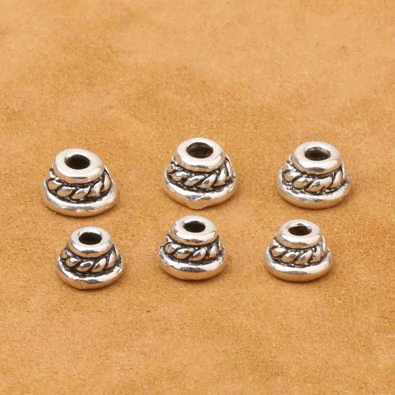 

Wholesale S925 Sterling Silver Jewelry DIY Buddhist Beads Accessories 6mm Three-Way Pagoda Torus Bag Beads