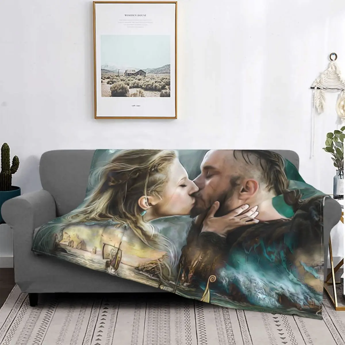 

Vikings Lagertha Ragnar Lothbrok Blankets Soft Flannel Winter Norse Valhalla Warrior Throw Blanket for Sofa Office Bedroom