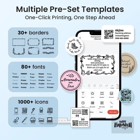 Портативный термопринтер этикеток MarkDomain M108 Bluetooth 20-50 мм