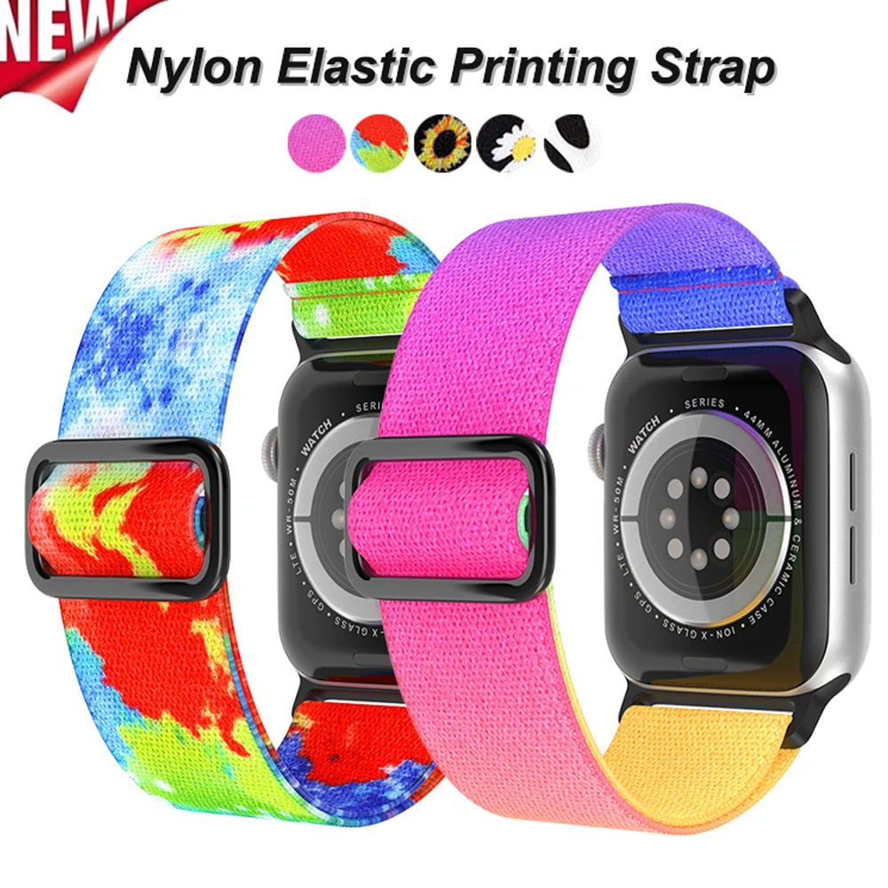 

Эластичный ремешок scruntie для Apple watch band 41 мм 45 мм 38 42 мм 44 мм 40 мм, нейлоновый соло-браслет для iWatch series 7 4 5 6 3 se
