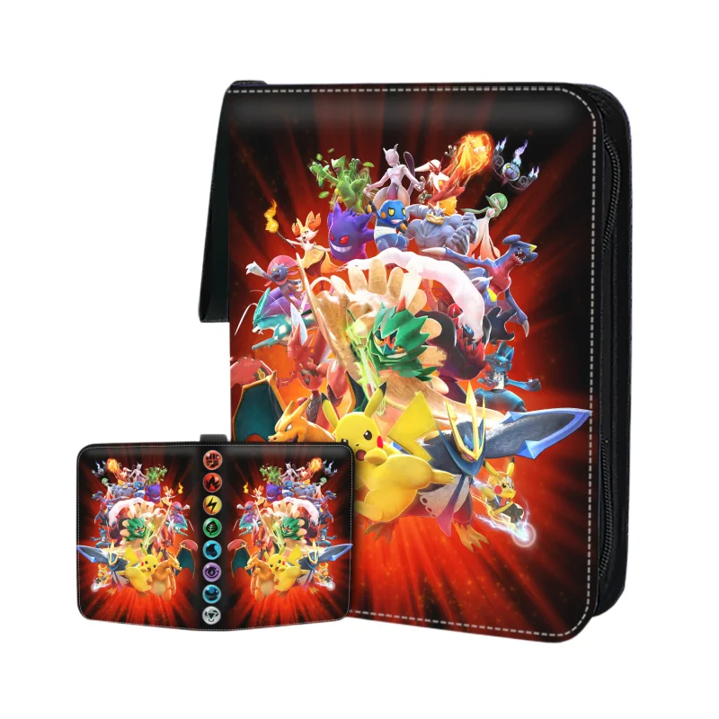 

New Pokemon Binder Game Card Holder Favorites Can Hold 400PCS 4 Grids Anime Peripheral Cute Toy Gift for Kids