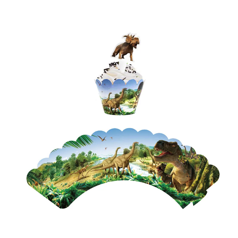 

Cake wrapper Jungle Jurassic Wrappers Dinosaur Cupcakes dinosaur theme cake decoration Jurassic World Shower Cup cake Baby Cake