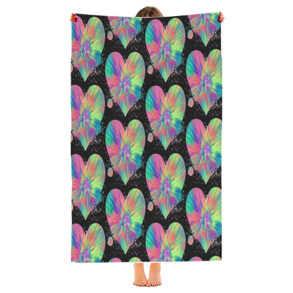 Быстросохнущие пляжные полотенца с галстуком в форме сердца большое полотенце