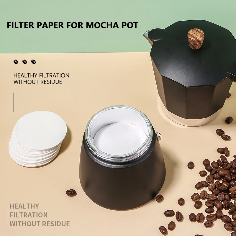 

100Pcs Moka Pot Filter Paper Disposable Hand-brewed Coffee Filter Paper Coffee Pot Filter Paper Home Bar Kitchen Accessories