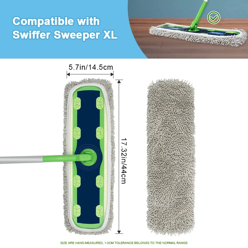 Моющиеся накладки для швабры Swiffer Sweeper XL, многоразовые накладки для швабры для сухой и влажной уборки деревянного пола, 1 шт. (art.: 3920c604bc7ad) - 3920c604bc7ad