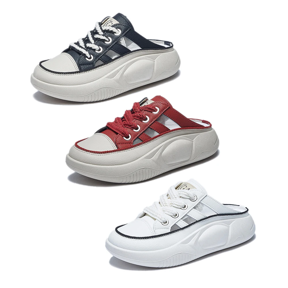 2023 Summer New Half To Small White Shoes Female Students Running Board Shoes Female Rocking Casual Slippers