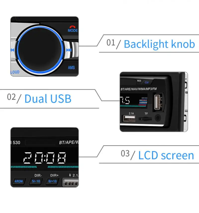 Автомобильный FM-радиоприемник 1 Din стерео MP3-плеер цифровое Bluetooth-совместимое