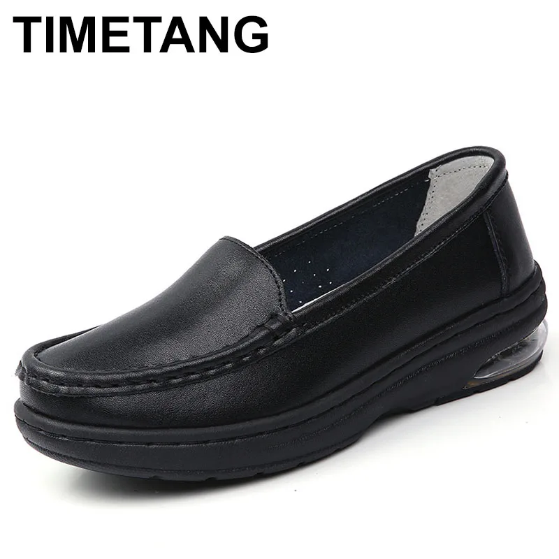 

Women Loafers Shoes Casual Flats Leather Air Cushion Comfortable White Autumn Sneakers Slip On Female Footwear lolita shoes