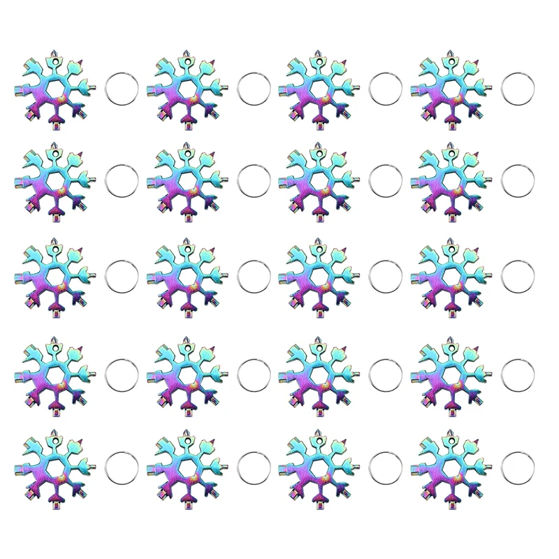 

Retail 20Pcs Snowflake Multifunction Tool Portable Snowflake 18-In-1 Multi-Tool Screwdriver Compact Snowflake Tool
