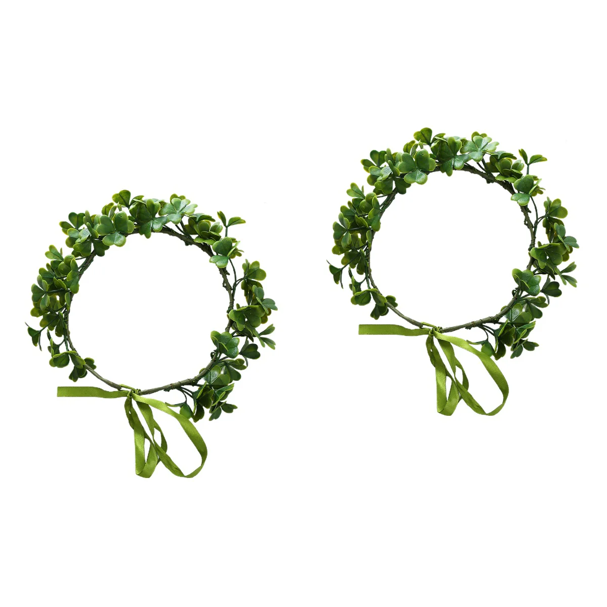 

2 Pack Wreath Flower Girl Crown Shamrock Headband Girls St Patricks Day Accessorie Resin Women Miss Crowns